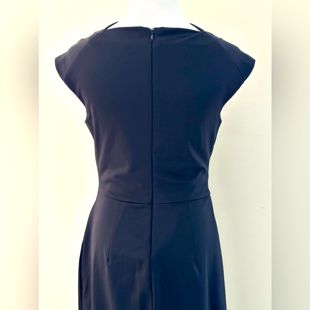 IVY & BLU - MAGGY BOUTIQUE || Navy Blue Drape Neck Dress. Sz. 4 - Picture 4 of 11